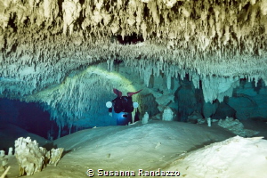 cave diving near Tulum 
Nohoch Nah Chich,March 2021
(Ca... by Susanna Randazzo 